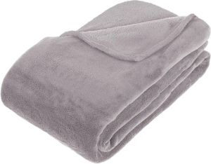 ATMOSPHERA Grote Fleece deken fleeceplaid grijs 180 x 230 cm polyester Bankdeken Fleece deken Fleece plaid Plaids
