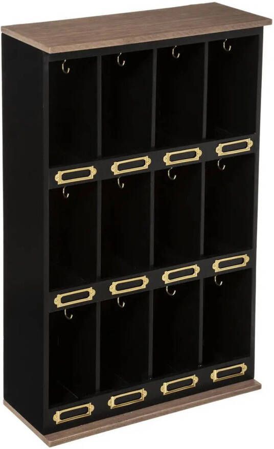 ATMOSPHERA Hotel sleutelkastje sleutelhouder van MDF 33 x 13 x 53 5 cm zwart Geschikt voor 12 sleutels sleutelbossen Sleutelkastjes