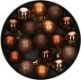 Atmosphera 18x stuks kerstballen bruin brons glans en mat kunststof 3 cm Kerstbal - Thumbnail 2
