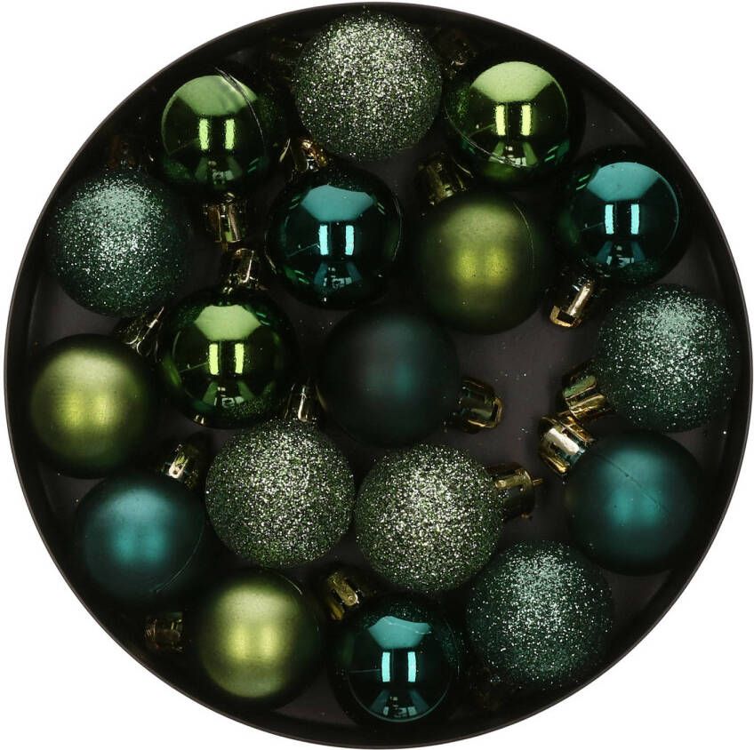 Atmosphera Kerstballen 18ST groen glans en mat D3 cm kunststof Kerstbal