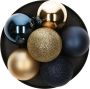 Atmosphera 8x stuks kerstballen mix blauw champagne glans en mat kunststof 7 cm Kerstbal - Thumbnail 2