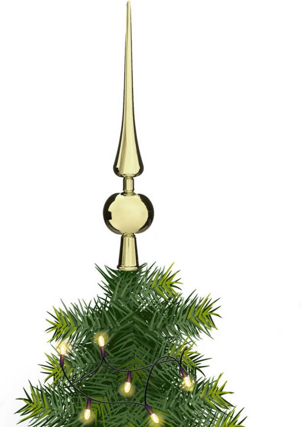 Atmosphera kerstboom piek goud plastic H28 cm kerstboompieken