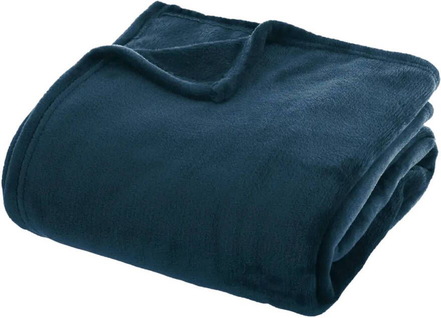 Atmosphera Plaid bank deken donkerblauw polyester 180 x 230 cm Plaids
