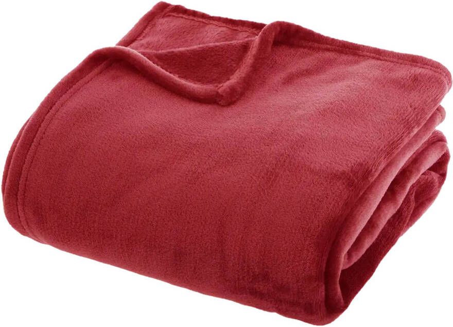 Atmosphera Plaid bank deken warm rood polyester 180 x 230 cm Plaids