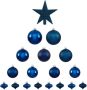 Atmosphera Set van 17x stuks kunststof kerstballen met ster piek donkerblauw Kerstbal - Thumbnail 2