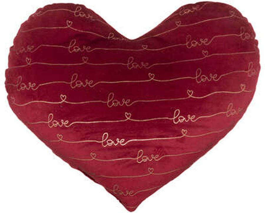 Atmosphera Sierkussen Valentijn Love hartje vorm rood 30 x 30 cm Knuffelkussen