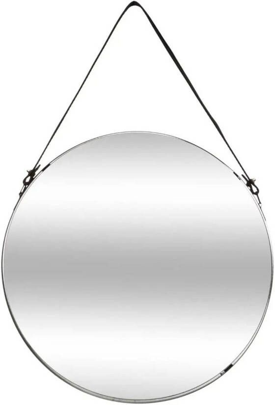 Atmosphera Spiegel wandspiegel rond D38 cm metaal zwart met koord Spiegels