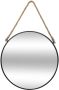 ATMOSPHERA Spiegel wandspiegel rond D38 cm metaal zwart met touw Woondecoratie accessoires Spiegels - Thumbnail 1