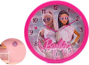 Barbie Kinder Wandklok 25 cm Roze Easy Learning Diameter