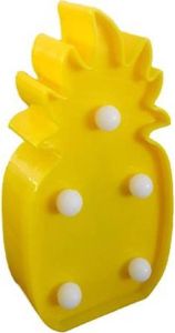 Basic Mini LED Ananas lampje met 5 led lampjes Geel Kunststof 6.5 x 2.5 x 12 cm