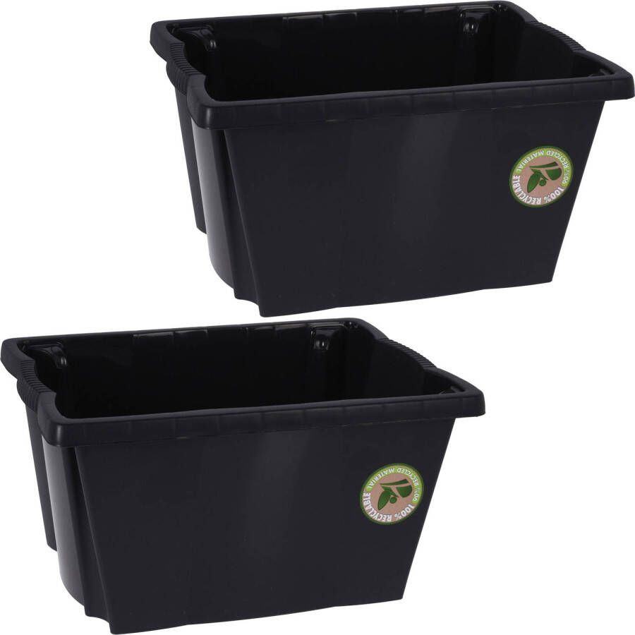 Bathroom Solutions 3x Stuks Opberg boxen dozen kunststof 20 liter 42 x 33 x 23 cm Opbergbox