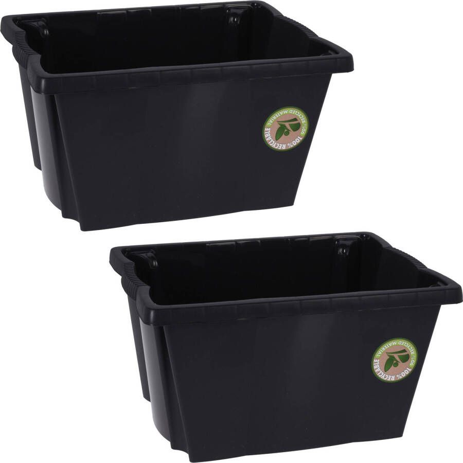 Bathroom Solutions 4x Stuks Opberg boxen dozen kunststof 20 liter 42 x 33 x 23 cm Opbergbox