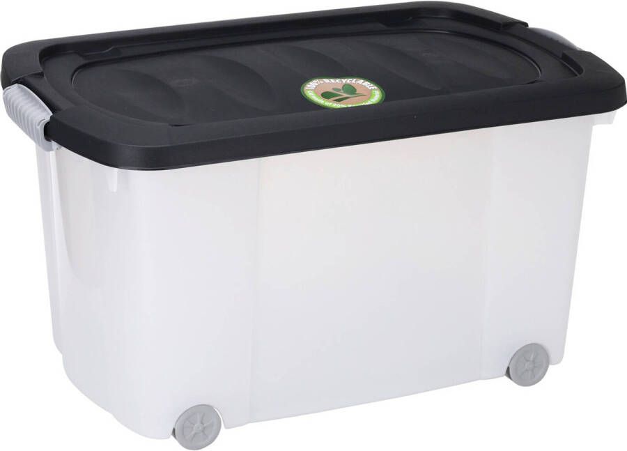 Bathroom Solutions Opberg box doos met wieltjes kunststof 60 x 39 x 32 cm Opbergbox