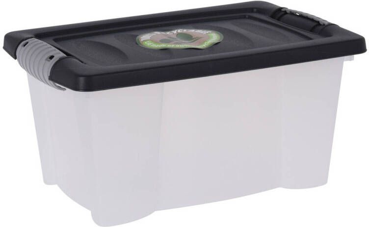 Bathroom Solutions Opslagbak opbergdoos organizer met deksel kunststof 9 Liter Opbergbox