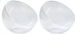 Bela Arte Bolvaas schuine halve schaal 2x transparant gerecycled glas D16 x H13 Vazen