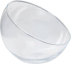 Bela Arte Bolvaas schuine halve schaal transparant gerecycled glas D20 x H17 Vazen