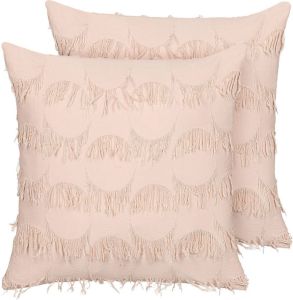 Beliani Agastache Sierkussen-roze-polyester