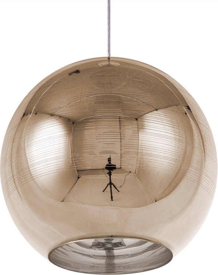 Beliani Asaro Hanglamp Goud Glas 25x25x125