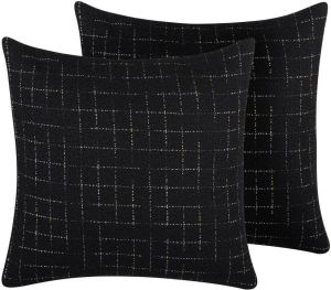Beliani Bellflower Sierkussen-zwart-polyester