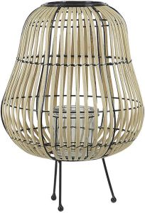Beliani BERKNER windlichtzuilen-Lichte houtkleur-Wilgenhout