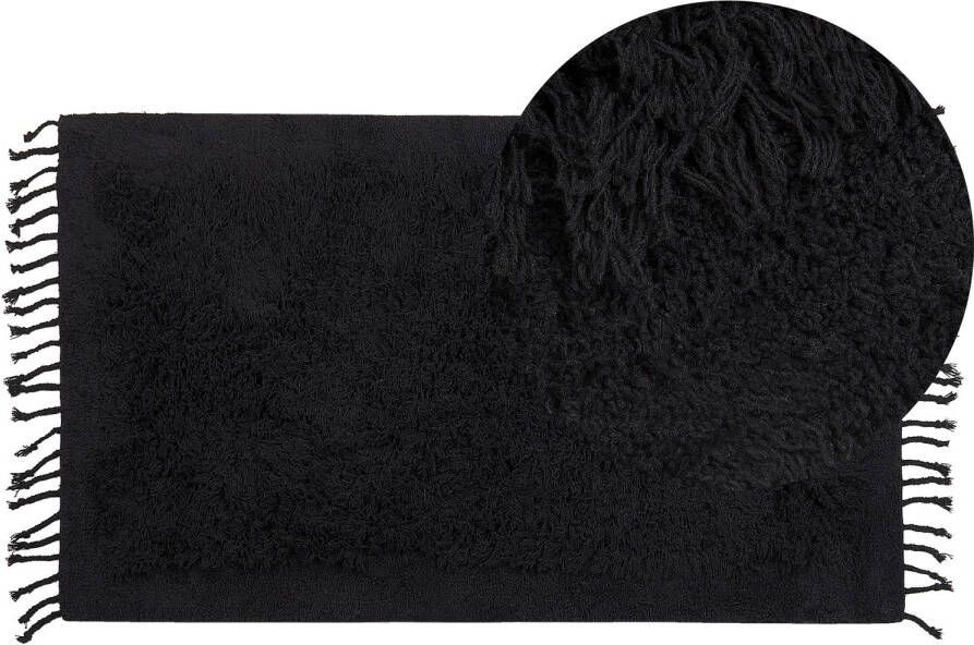 Beliani BITLIS Vloerkleed zwart 80x150