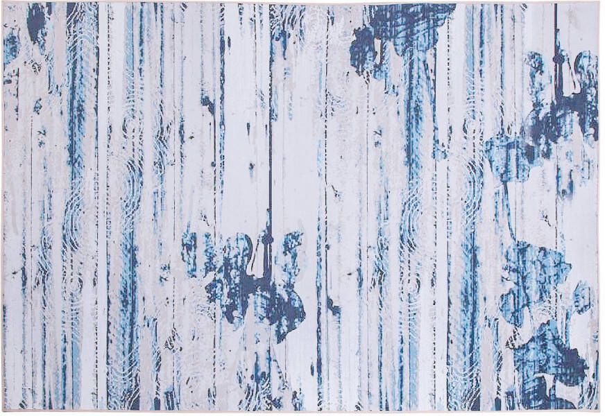 Beliani Burdur Vloerkleed-blauw-polyester