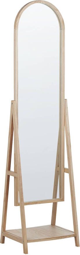 Beliani -CHAMBERY-Staande spiegel-Lichte houtkleur-Paulowniahout