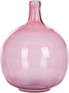 Beliani Chappathi Bloemenvaas-roze-glas