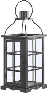 Beliani CLARA windlichtzuilen-Zwart-IJzer