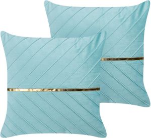 Beliani CONEFLOWER Sierkussen-Blauw-Polyester