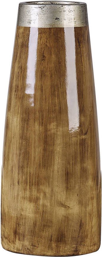 Beliani CYRENE Decoratieve vaas-donkere houtkleur-Terracotta