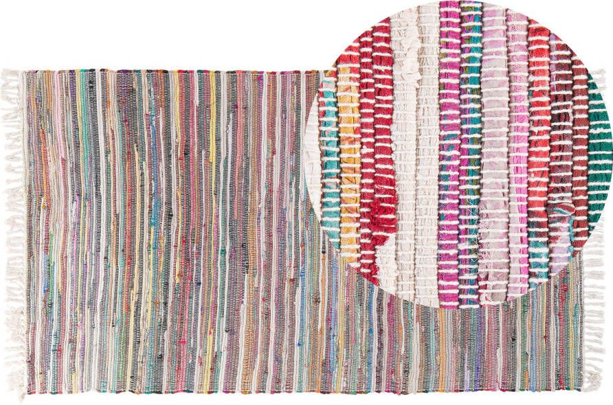 Beliani DANCA Gevlochten-Multicolor-Katoen Polyester