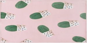 Beliani Eldivan Vloerkleed-roze-polyester