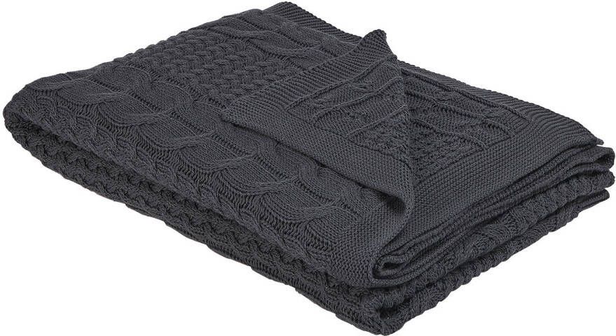 Beliani FETHIYE Plaid Grijs 140 x 170 cm Katoen