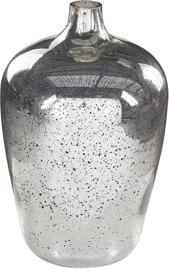 Beliani KACHORI Bloemenvaas-Zilver-Glas