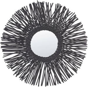 Beliani Kalasin Wandspiegel-zwart-rotan Glas