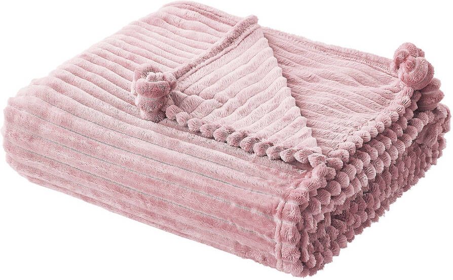 Beliani KAWERI Plaid-Roze-Polyester