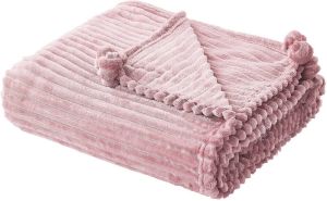 Beliani Kaweri Plaid-roze-polyester
