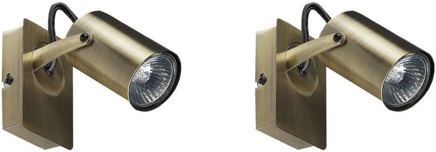 Beliani KLIP Wandlamp set van 2 Messing Metaal