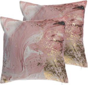 Beliani Lantana Sierkussen-roze-polyester
