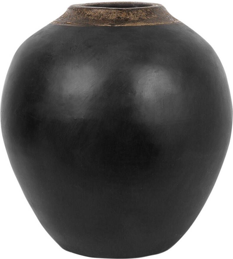Beliani LAURI Decovaas-Zwart-Terracotta