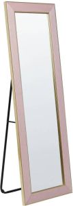 Beliani LAUTREC Staande spiegel-Roze-Fluweel