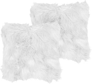 Beliani LUBHA Sierkussen-Wit-Polyester