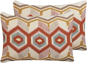 Beliani MAJRA Set van 2 kussens Multicolor