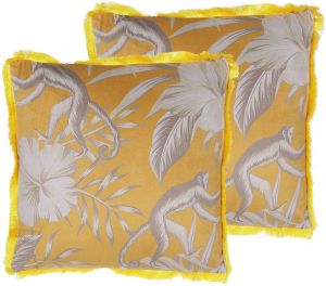 Beliani Manju Sierkussen-geel-polyester