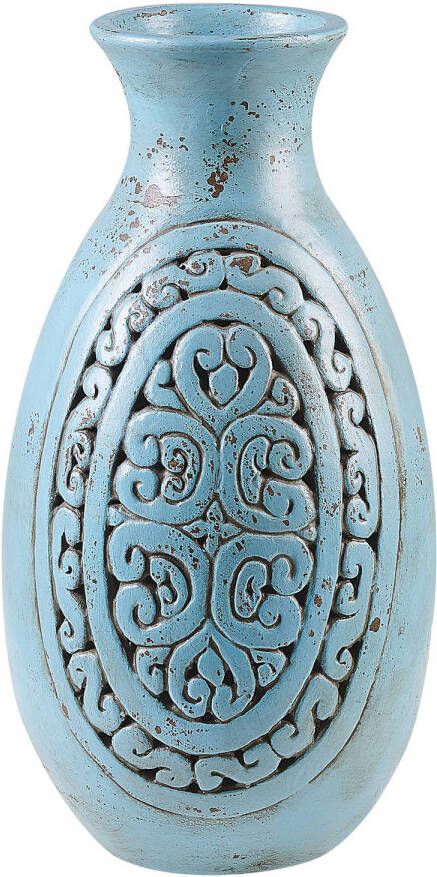 Beliani MEGARA Decovaas-Blauw-Terracotta