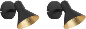 Beliani MERSEY Set van 2 lampen Zwart