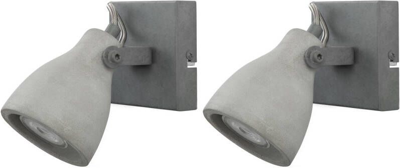Beliani Mistago I Wandlamp Set Van 2-grijs-beton