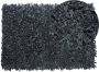 Beliani MUT Vloerkleed Zwart Leer 140 x 200 cm - Thumbnail 1
