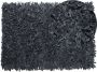 Beliani Mut Tapijt Zwart Echt leer 160 x 230 cm - Thumbnail 1